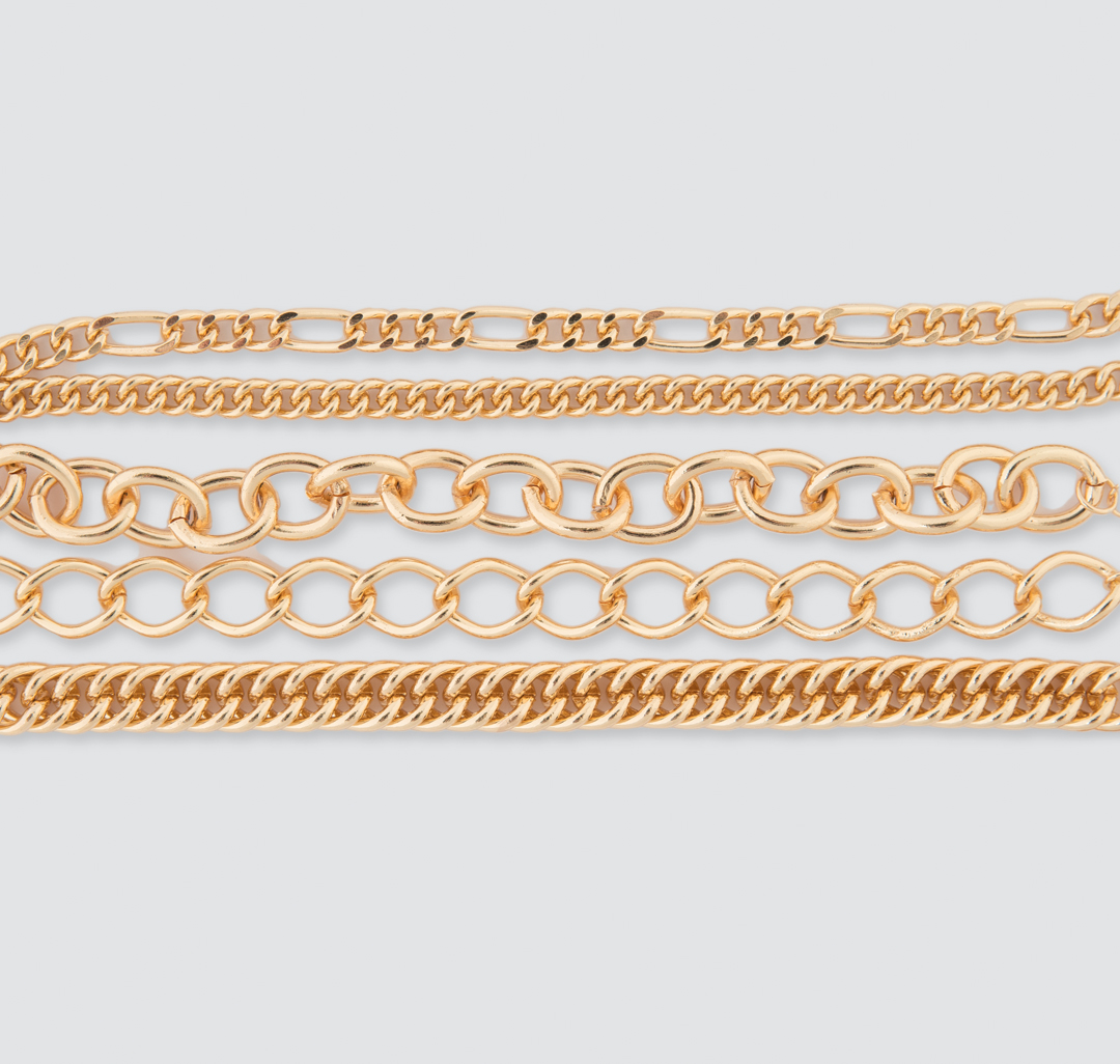 Набор браслетов (5 шт) Мармалато, цвет Золото #1