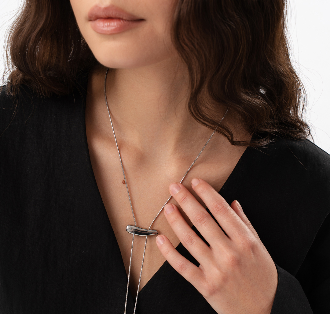 Колье Мармалато, цвет белое серебро #1