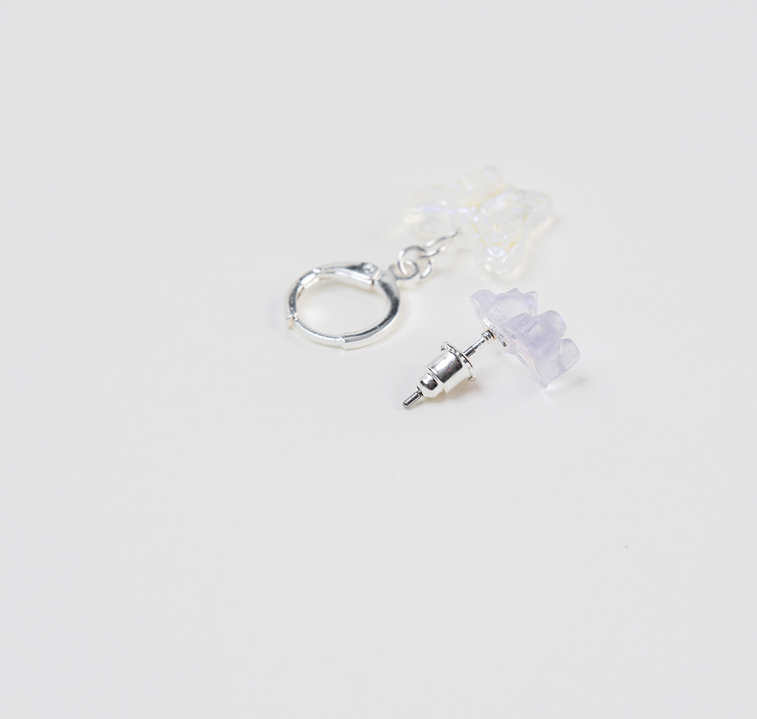 Набор серег (2 пары) Мармалато, цвет мультиколор-белое серебро #2