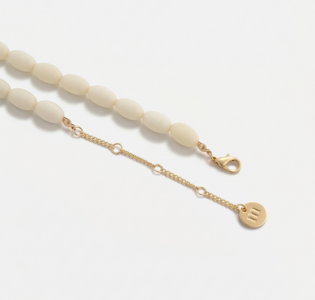 Колье Мармалато, цвет молочный-коричневый-прозрачный #5