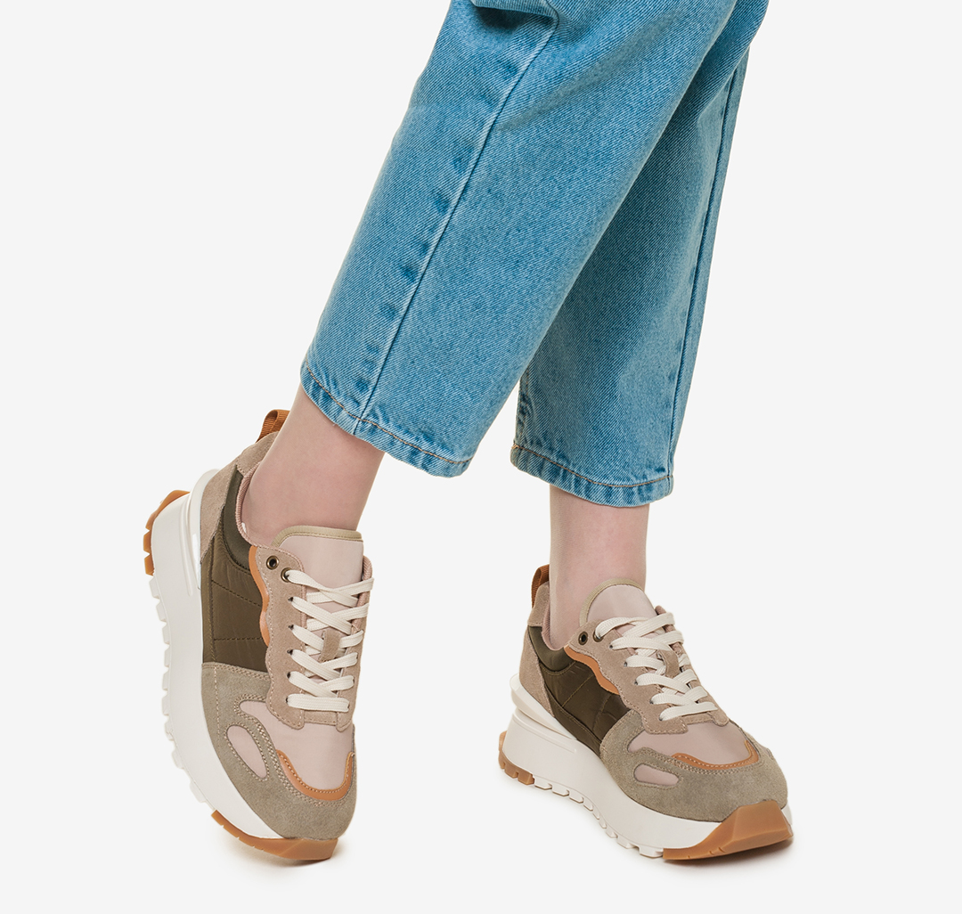 Кроссовки Мармалато, цвет Хаки-бежевый-коричневый-молочный #3