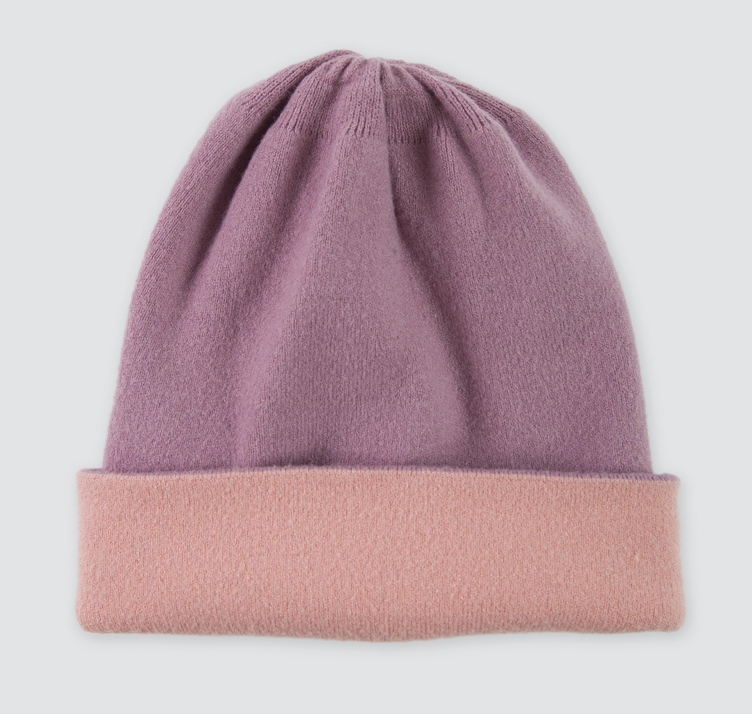 Двусторонняя шапка Мармалато, цвет Темно-розовый-пудровый #2