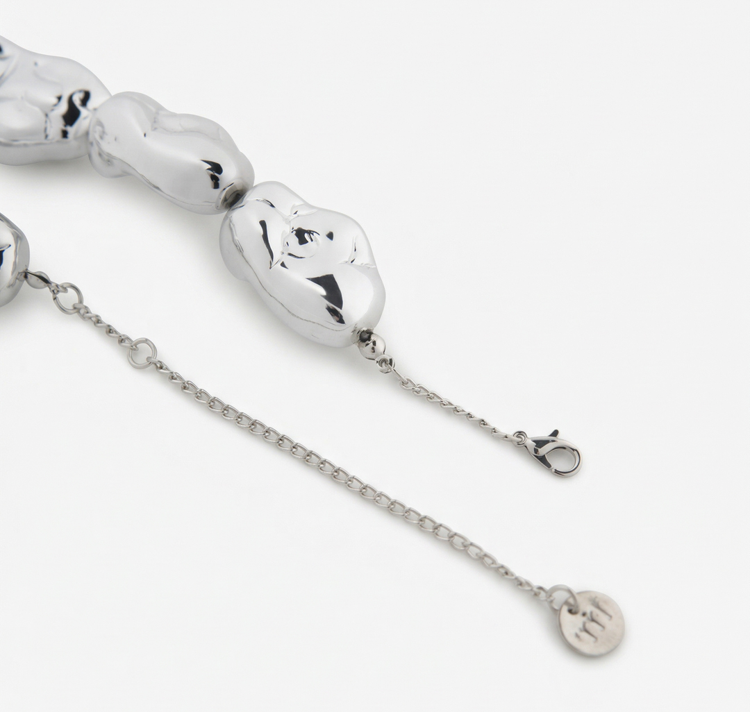 Колье Мармалато, цвет белое серебро #5