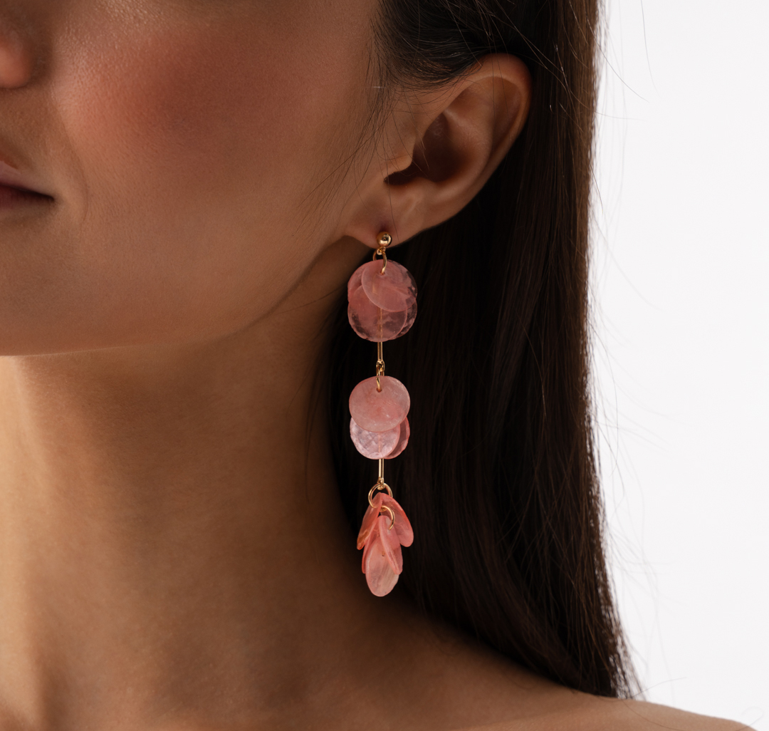 Серьги Мармалато, цвет светло-розовый-золото #1