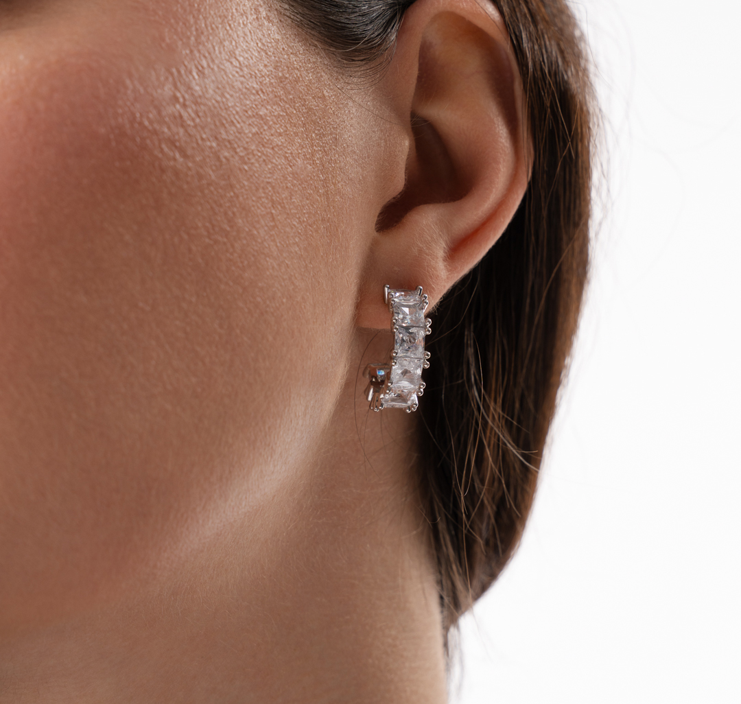 Серьги Мармалато, цвет серебро-прозрачный #2