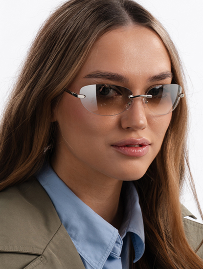 Очки солнцезащитные прозрачные-серебро