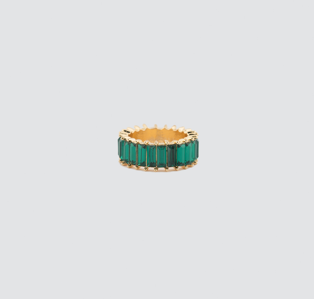 Кольцо Мармалато, цвет Зеленый-золото #1