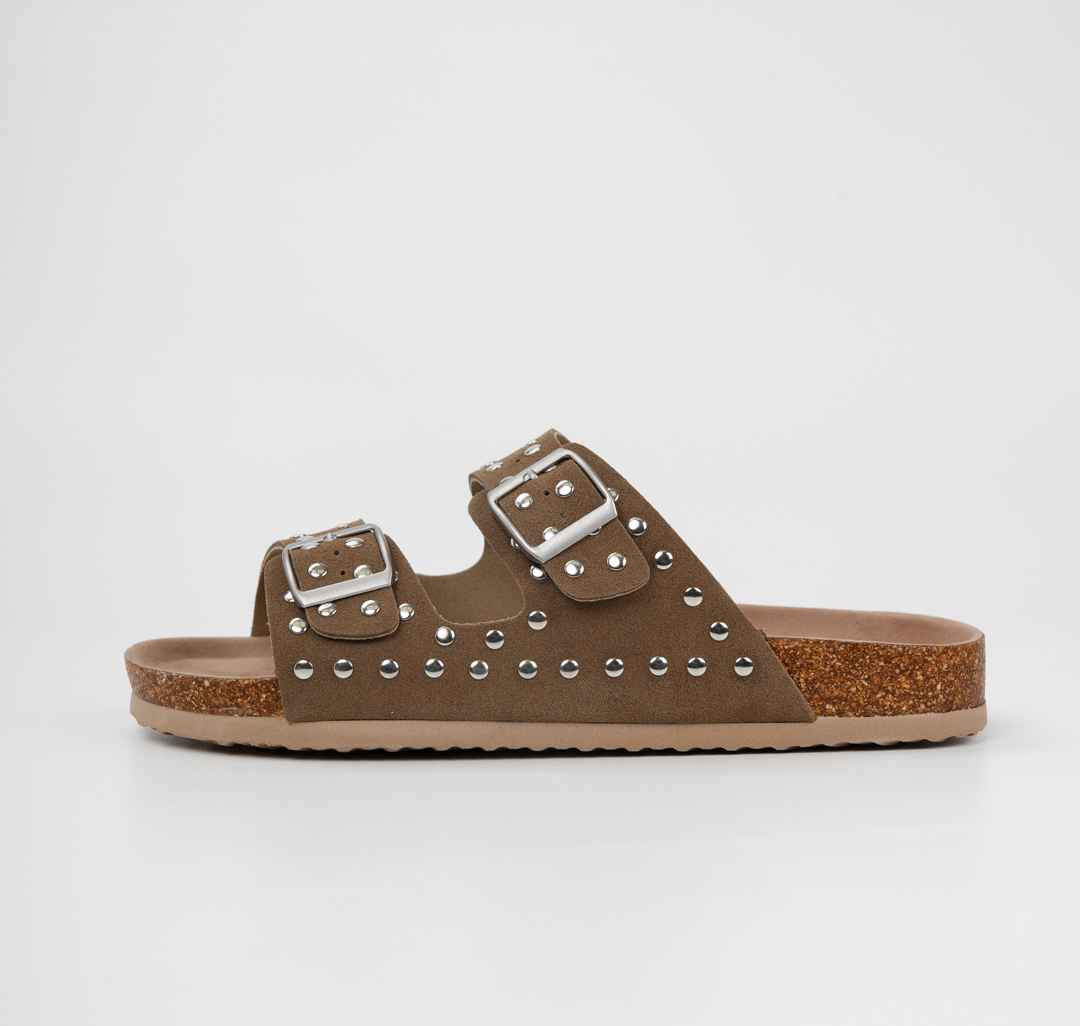 Шлепанцы Мармалато, цвет бежевый-серебро #1