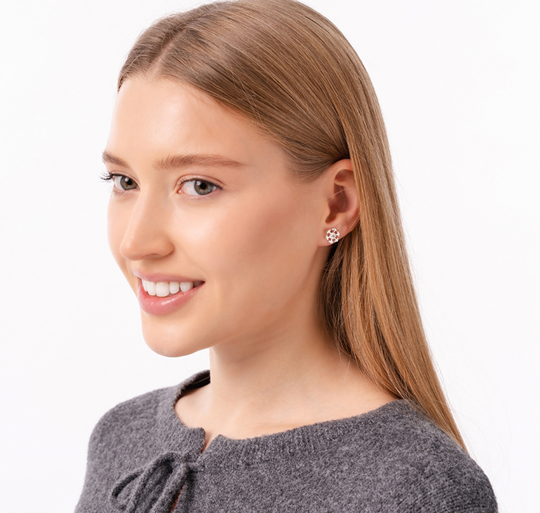 Набор серег (2 пары) Мармалато, цвет Белое серебро-красный-белый #3