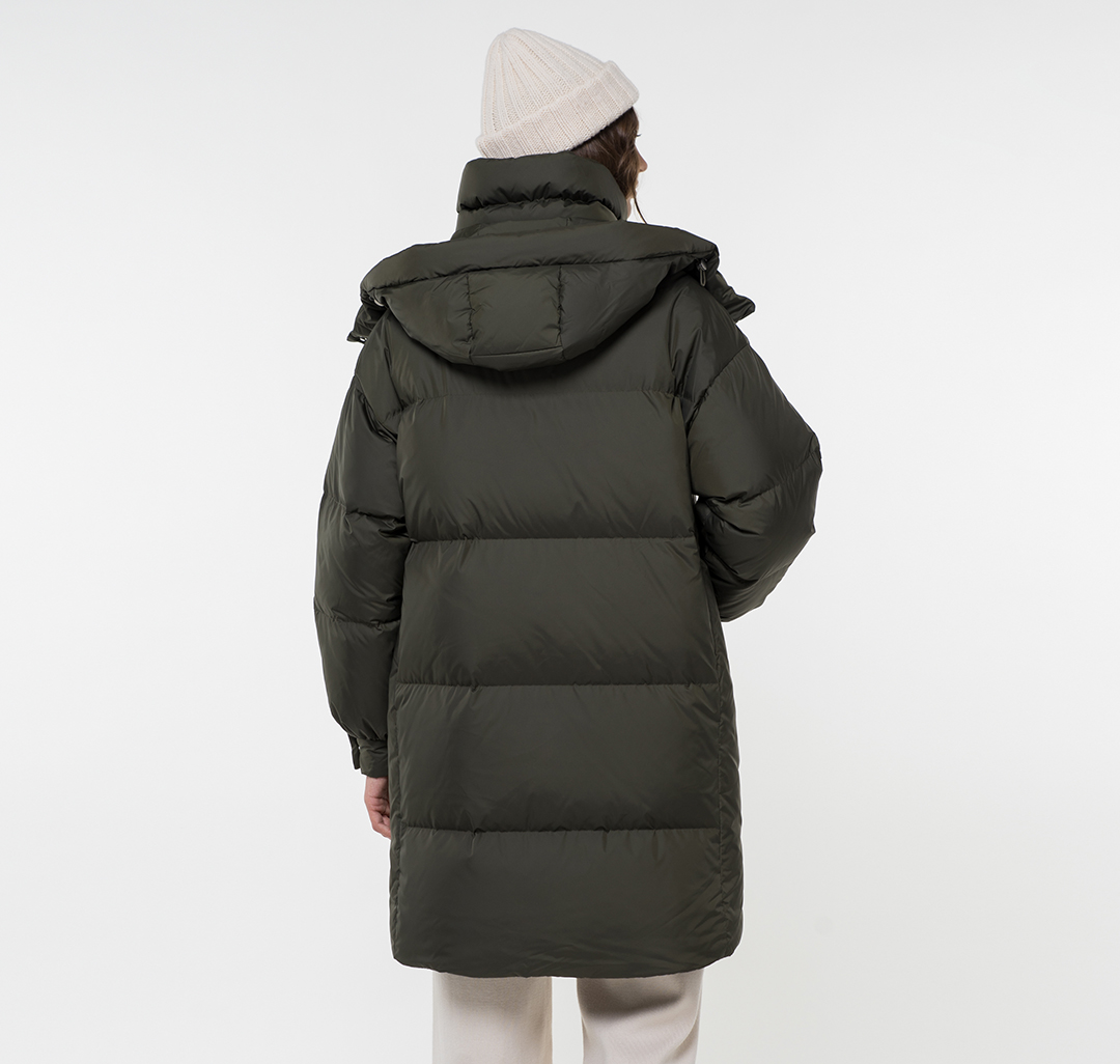 Оверсайз пуховик женский Мармалато, цвет Темный хаки #10