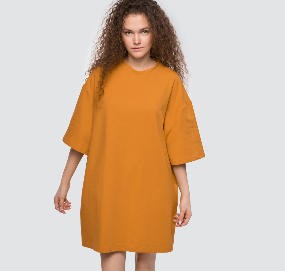 Платье-футболка Мармалато, цвет горчичный #1