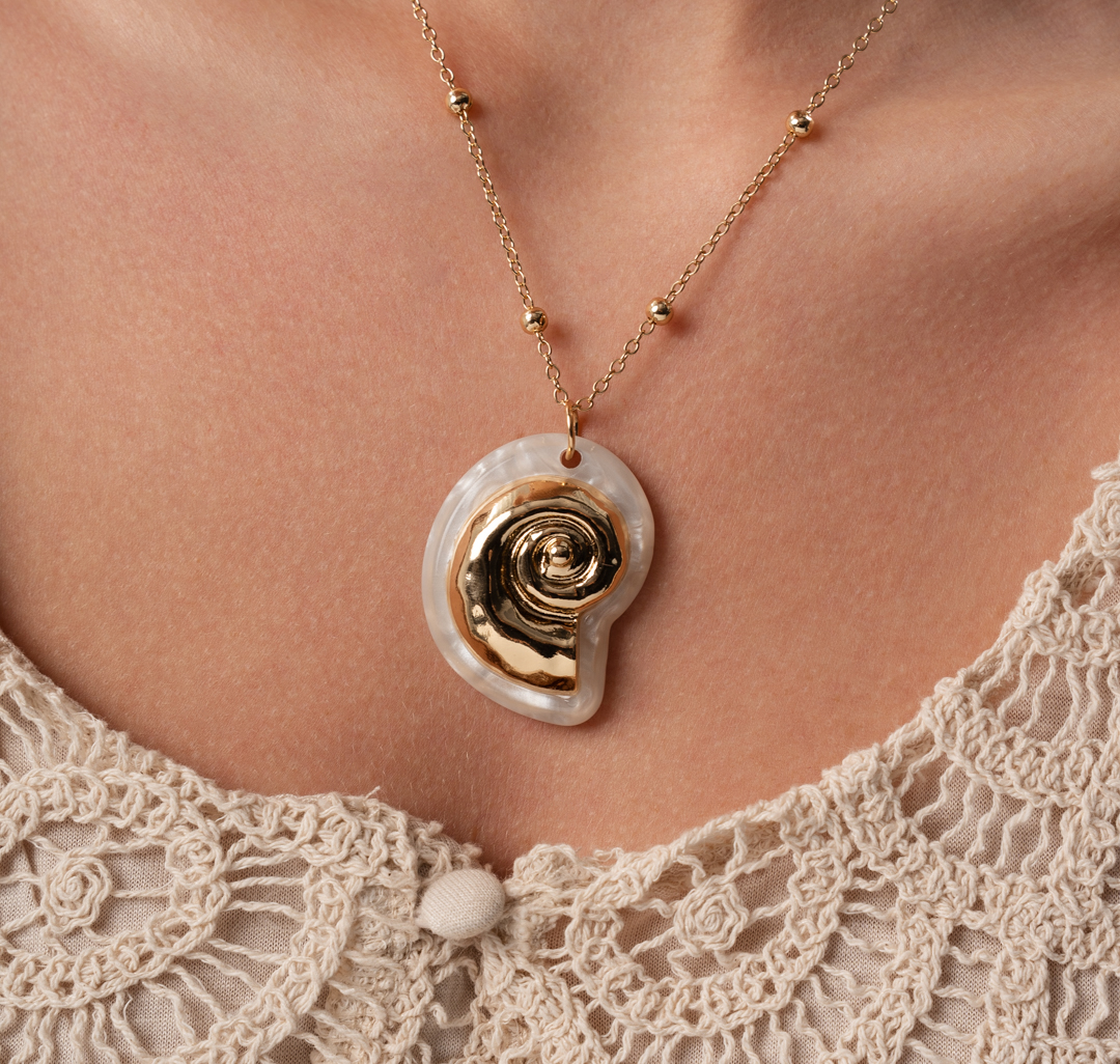 Колье Мармалато, цвет золото-молочный #2