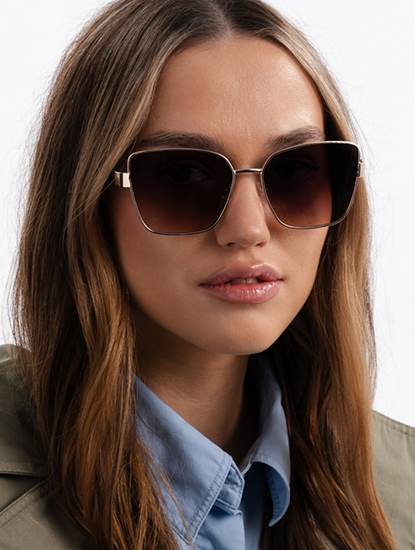 Очки солнцезащитные коричневые-золотые