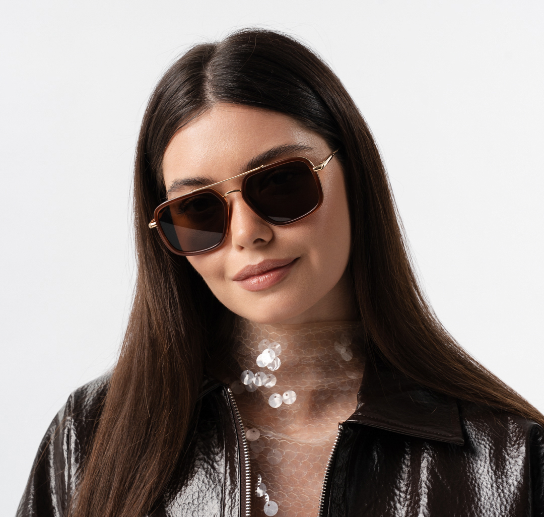 Очки с чехлом Мармалато, цвет коричневый-золото #1