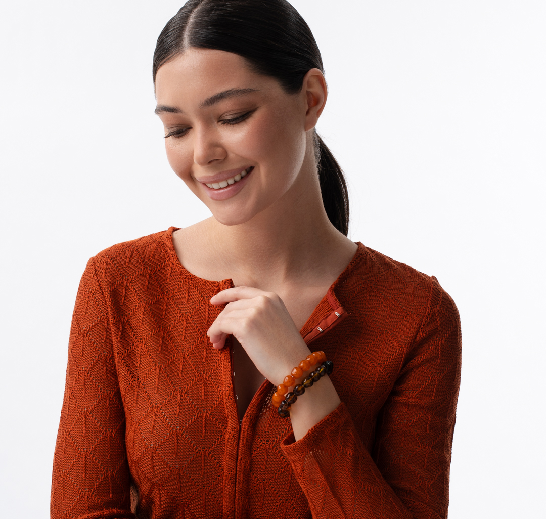 Набор браслетов (2 шт) Мармалато, цвет коричневый-оранжевый #1