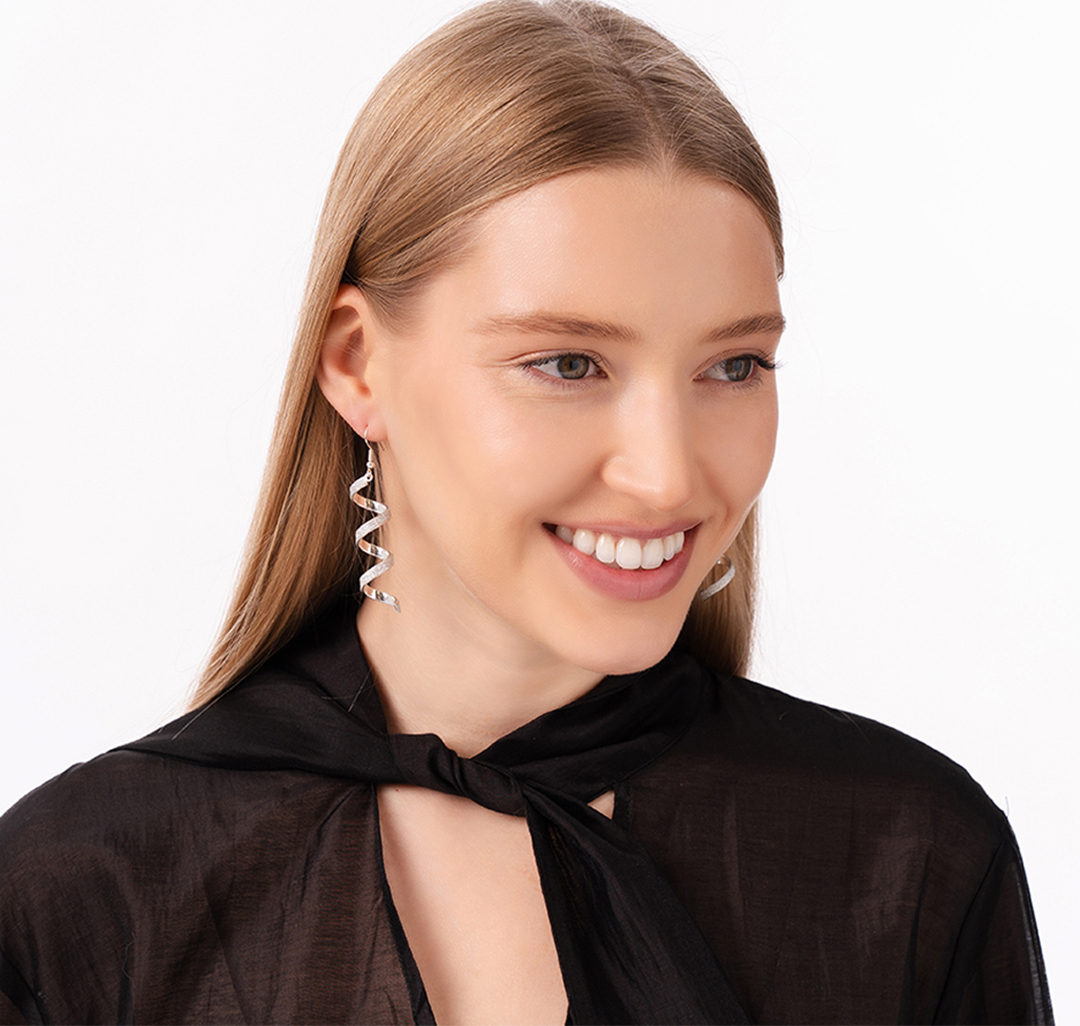 Серьги Мармалато, цвет Белое серебро #2