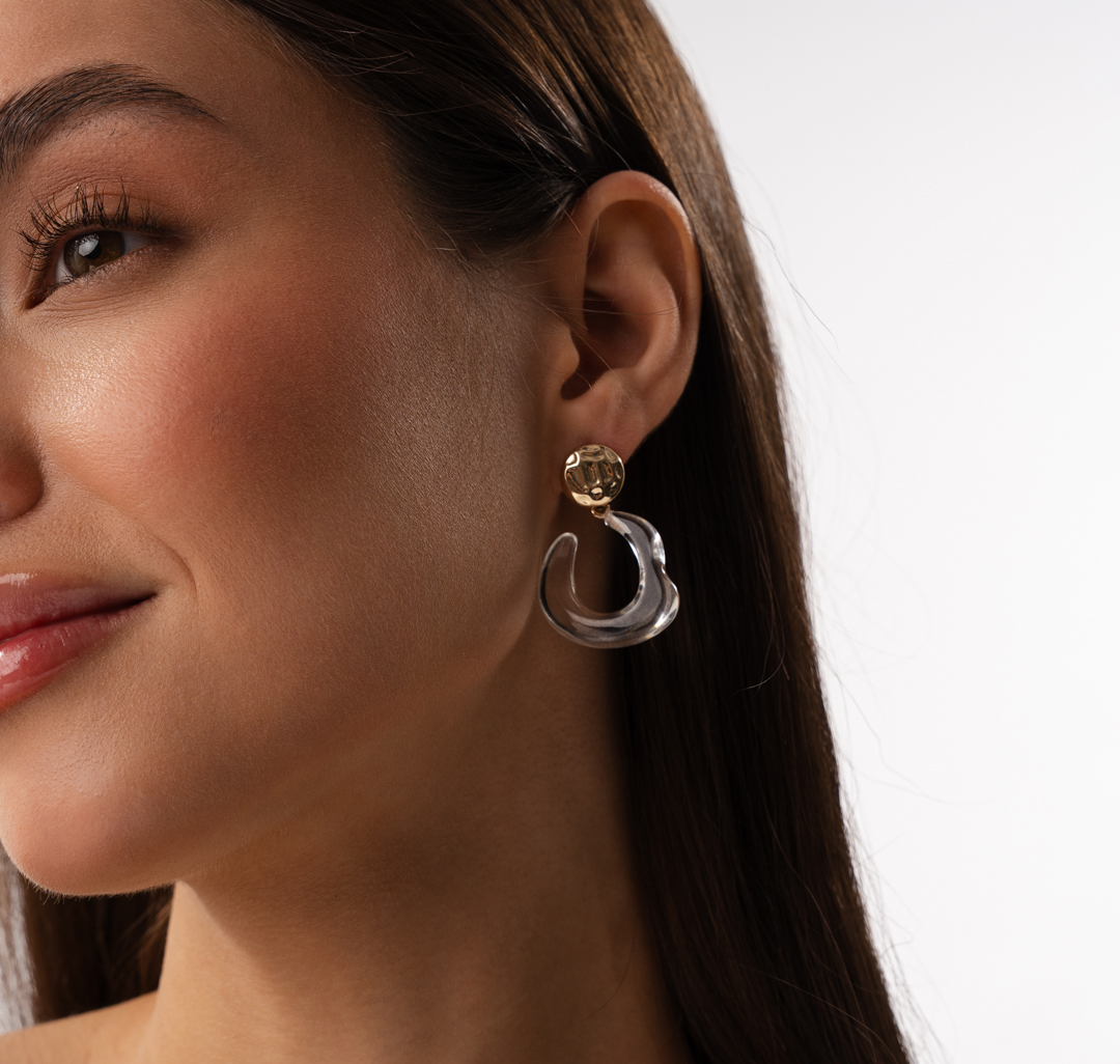 Серьги Мармалато, цвет прозрачный-золото #1