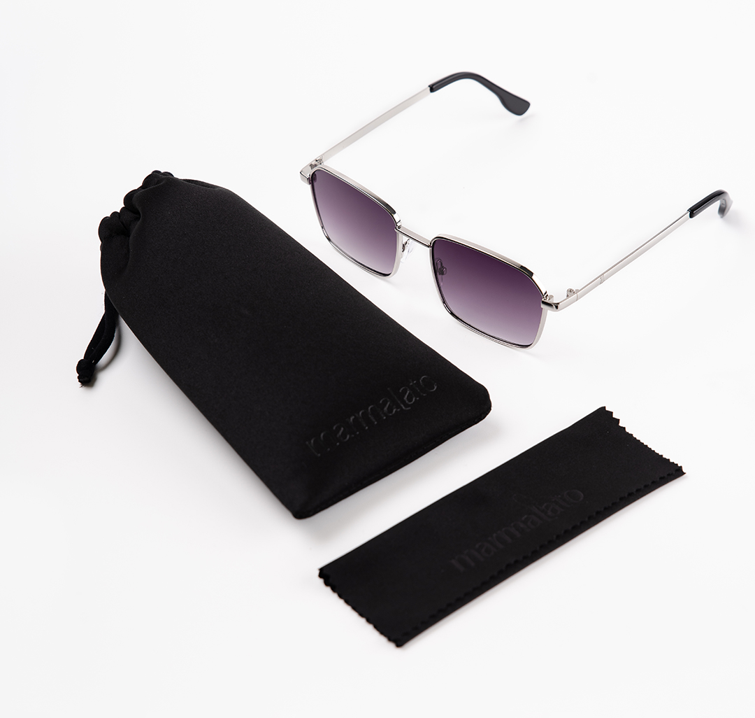 Очки солнцезащитные черные Мармалато, цвет черный-серебро #7