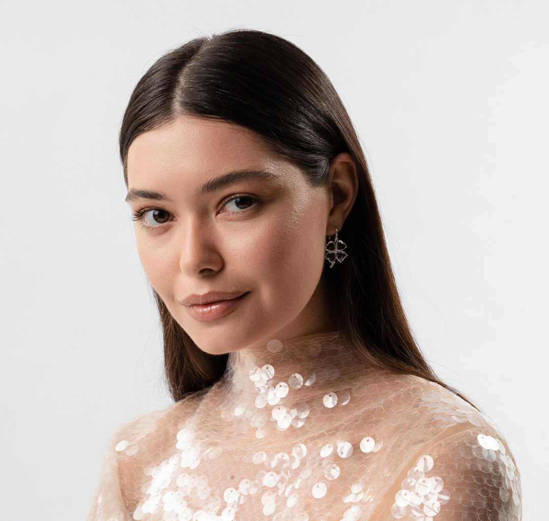 Серьги Мармалато, цвет белое серебро-прозрачный #3