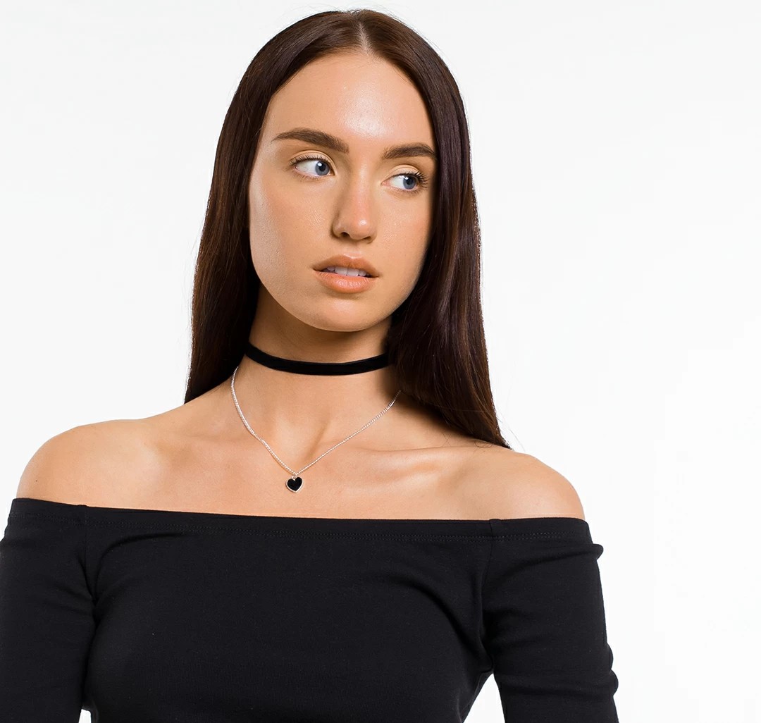 Чокер Мармалато, цвет черный-белое серебро #3