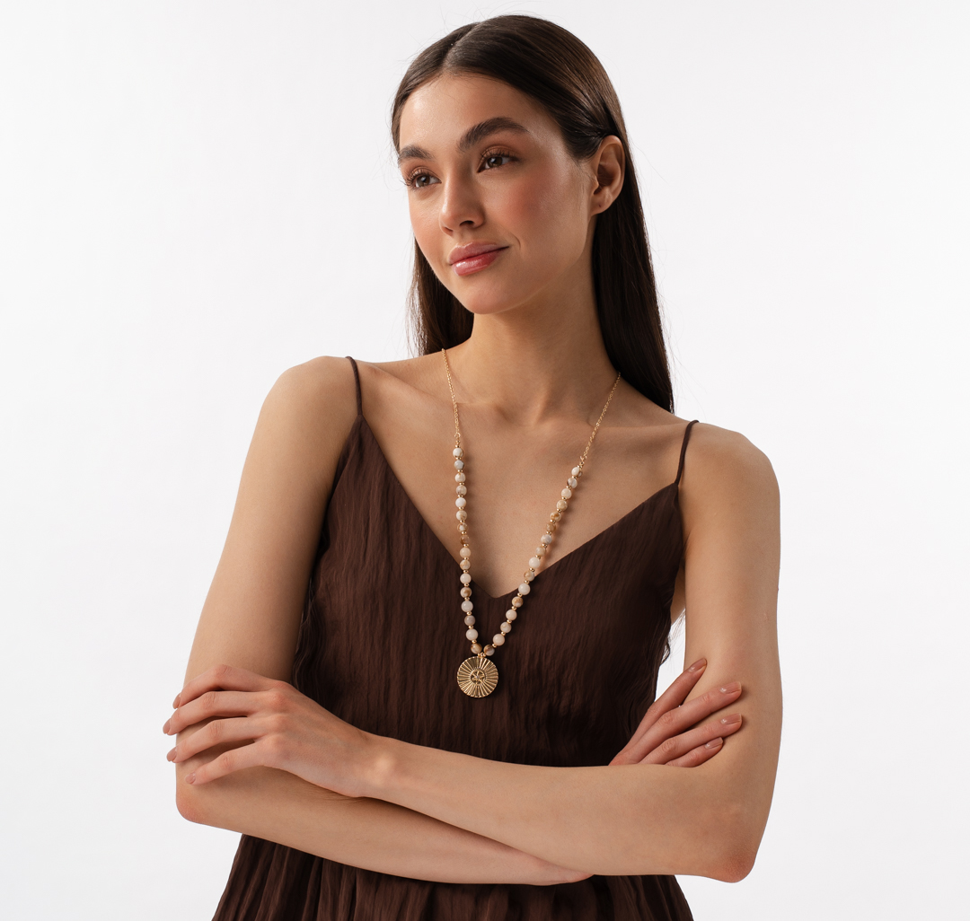 Колье Мармалато, цвет бежевый-золото-мультиколор #2