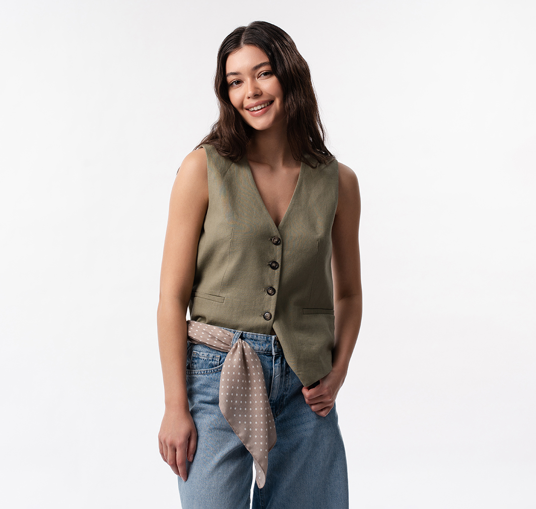 Платок Мармалато, цвет бежевый-белый #1