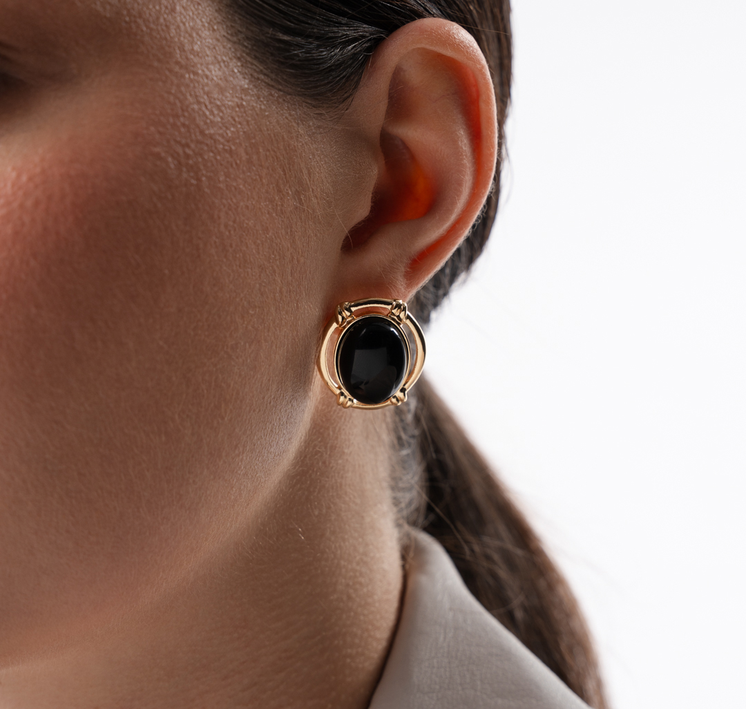 Серьги Мармалато, цвет золото-черный #1