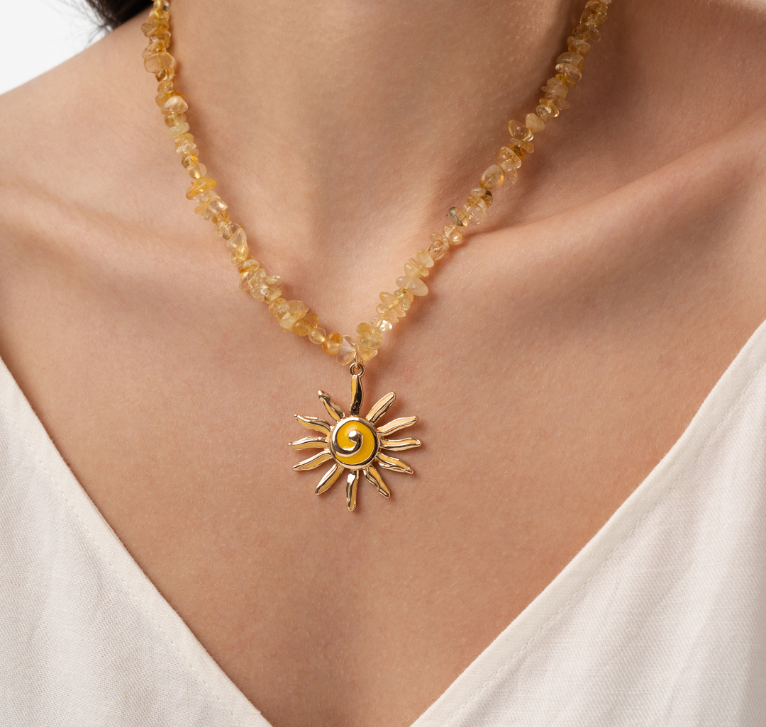 Колье Мармалато, цвет желтый-золото #2