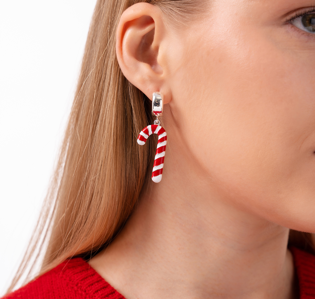 Серьги Мармалато, цвет Красный-белый-белое серебро #3