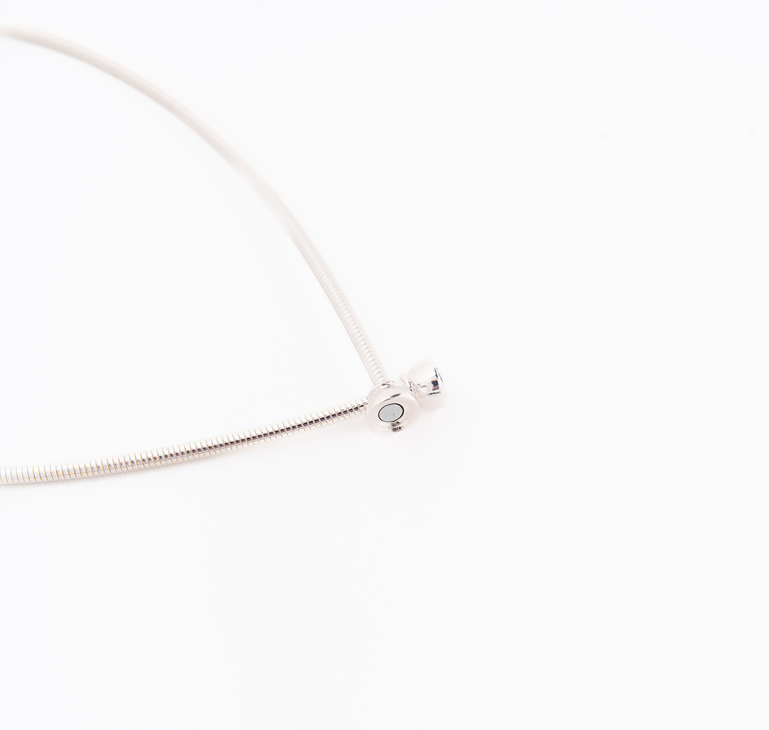 Колье Мармалато, цвет белое серебро-голубой #3