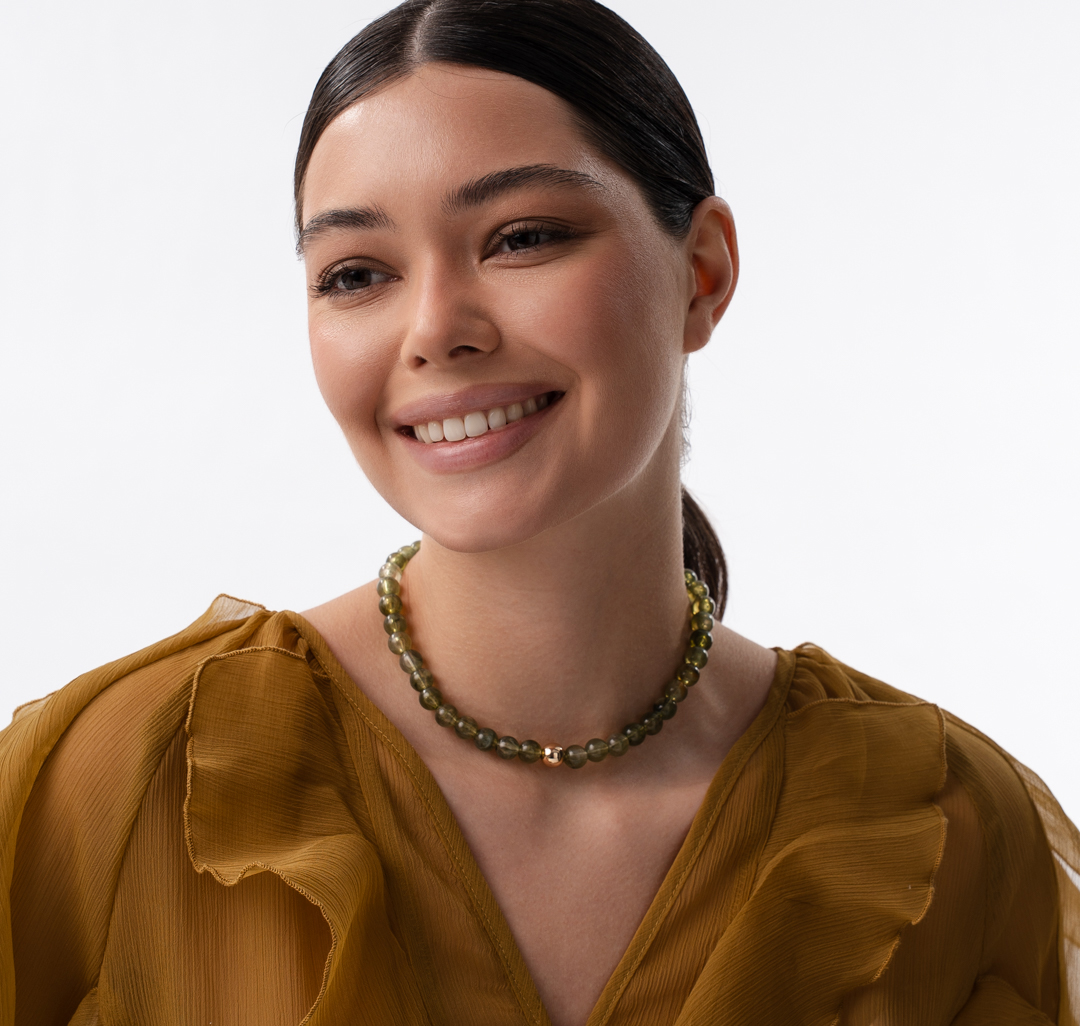 Колье Мармалато, цвет зеленый-золото #2