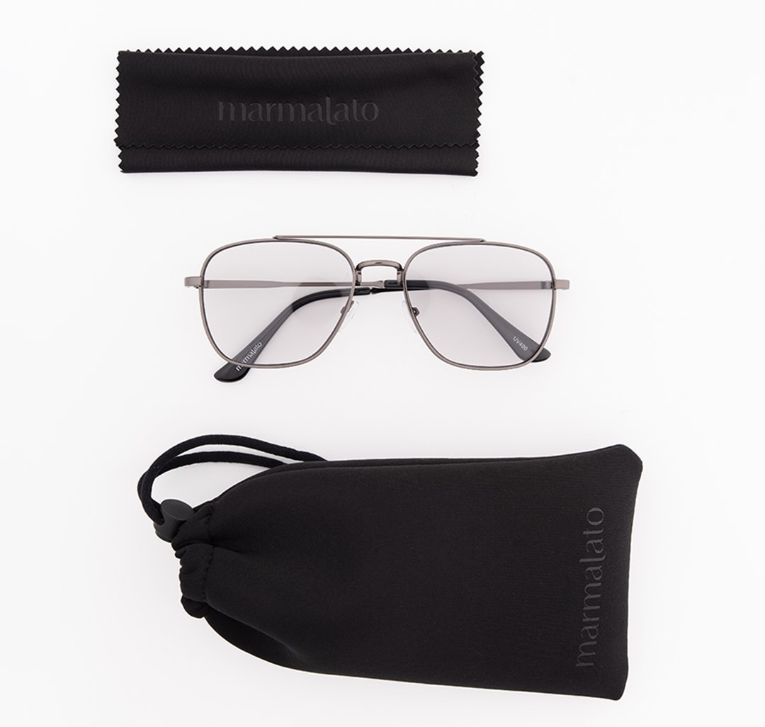 Очки с чехлом Мармалато, цвет светло серый-серый #8