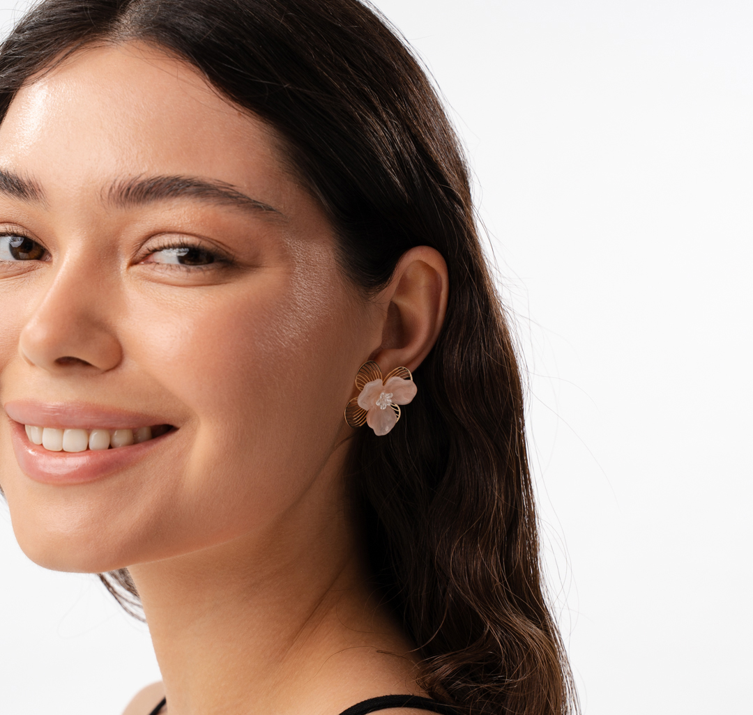 Серьги Мармалато, цвет золото-розовый-белый #2