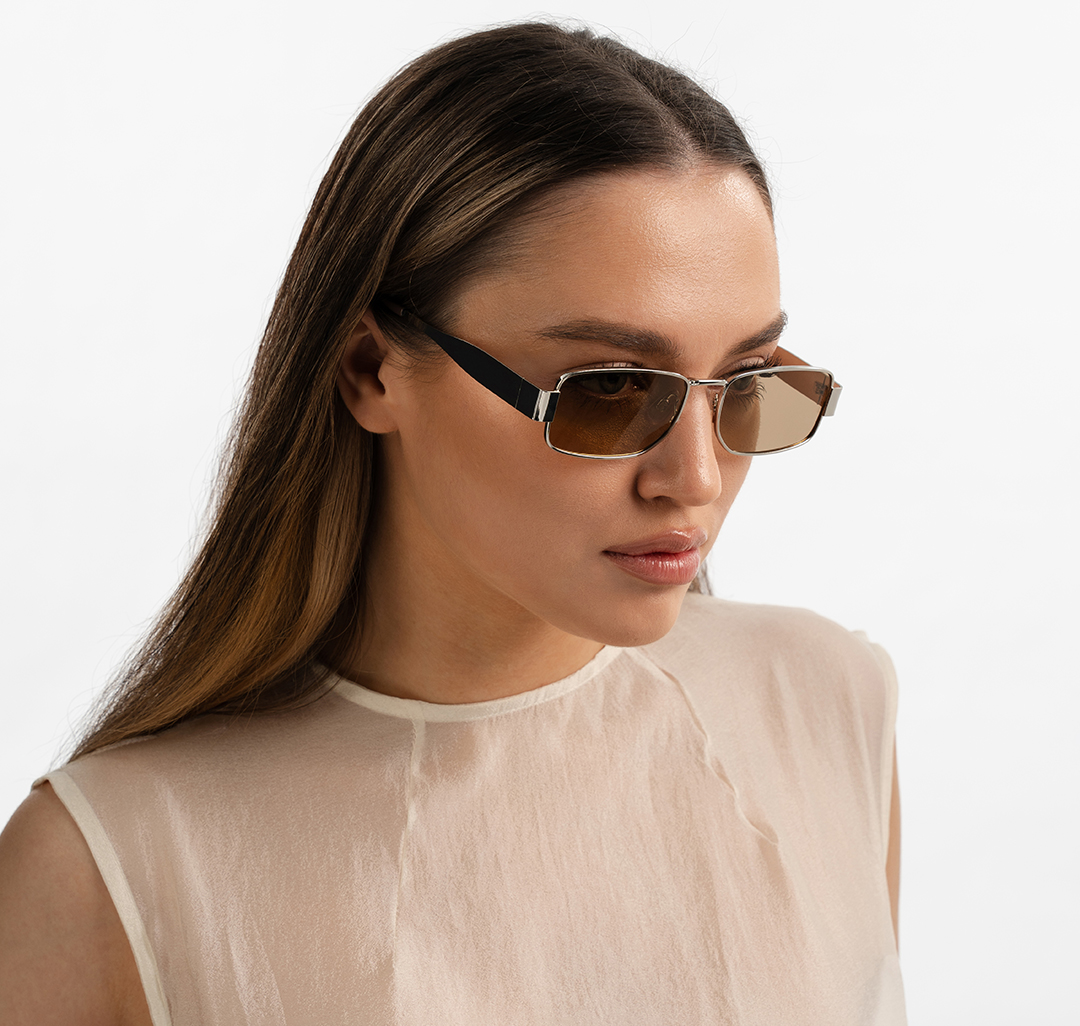 Очки с чехлом Мармалато, цвет бежевый-серебро #1