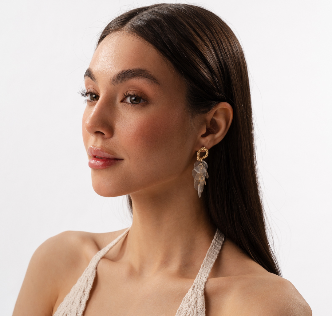 Серьги Мармалато, цвет молочный-мультиколор-золото #2