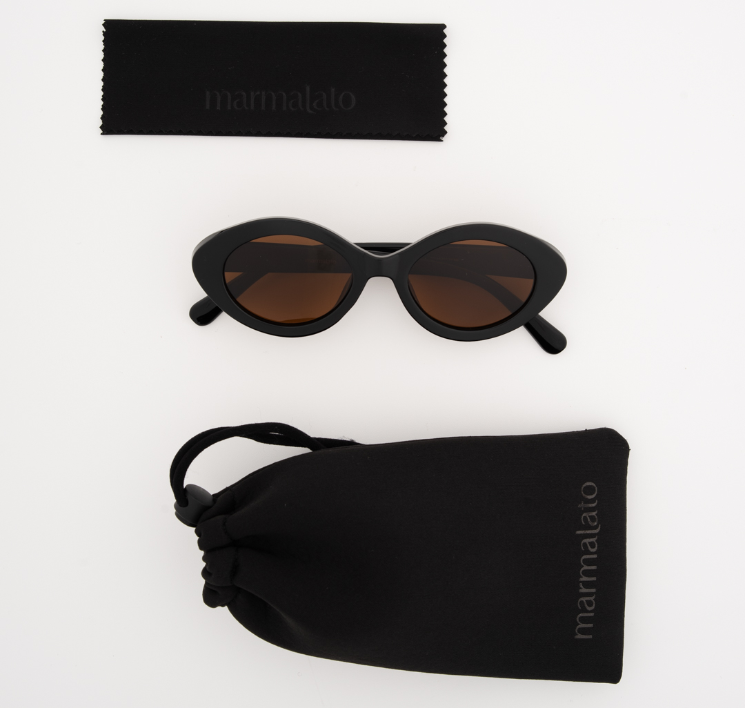 Очки с чехлом Мармалато, цвет черный-коричневый-золото #7