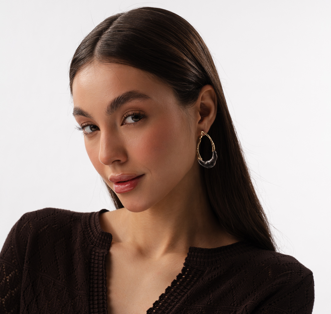 Серьги Мармалато, цвет прозрачный-золото #2