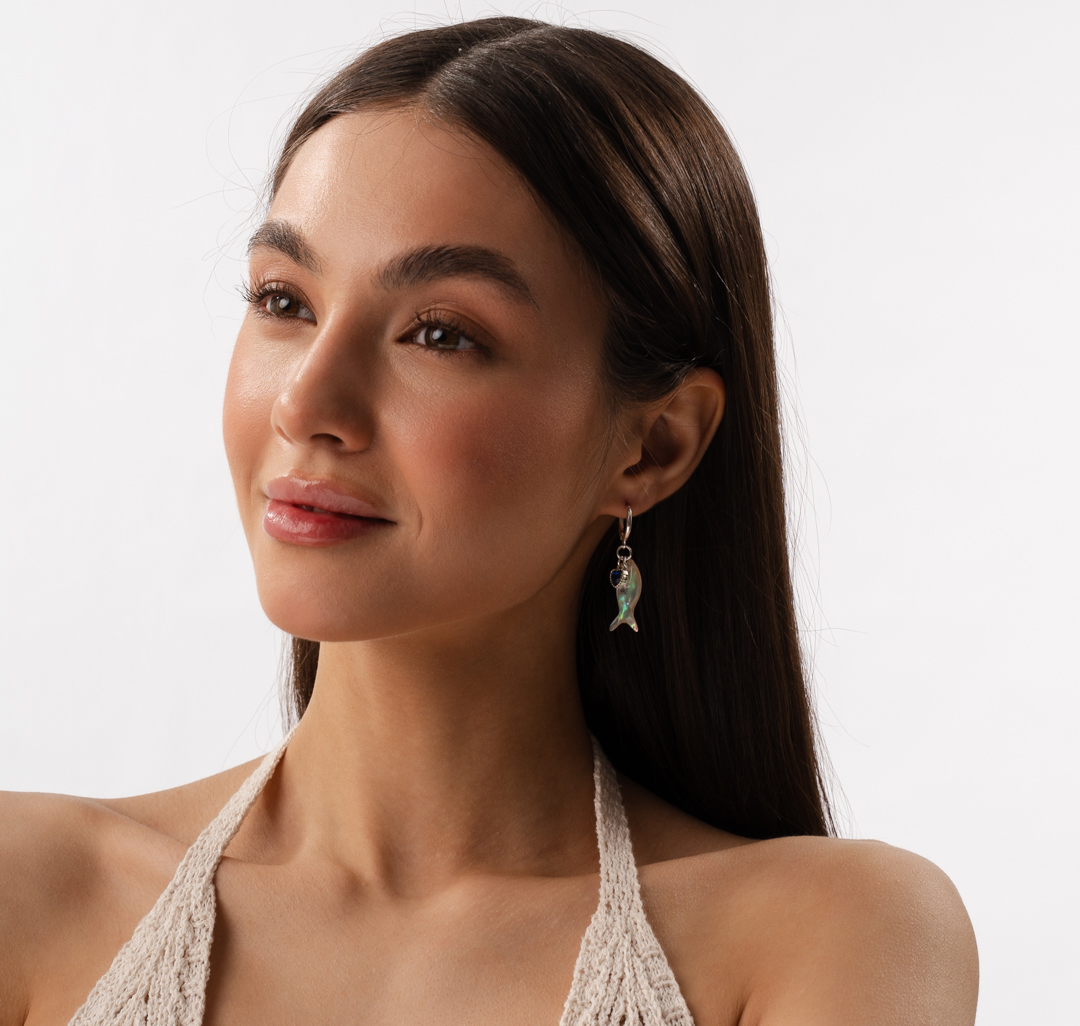 Серьги Мармалато, цвет белое серебро-мультиколор-синий #2