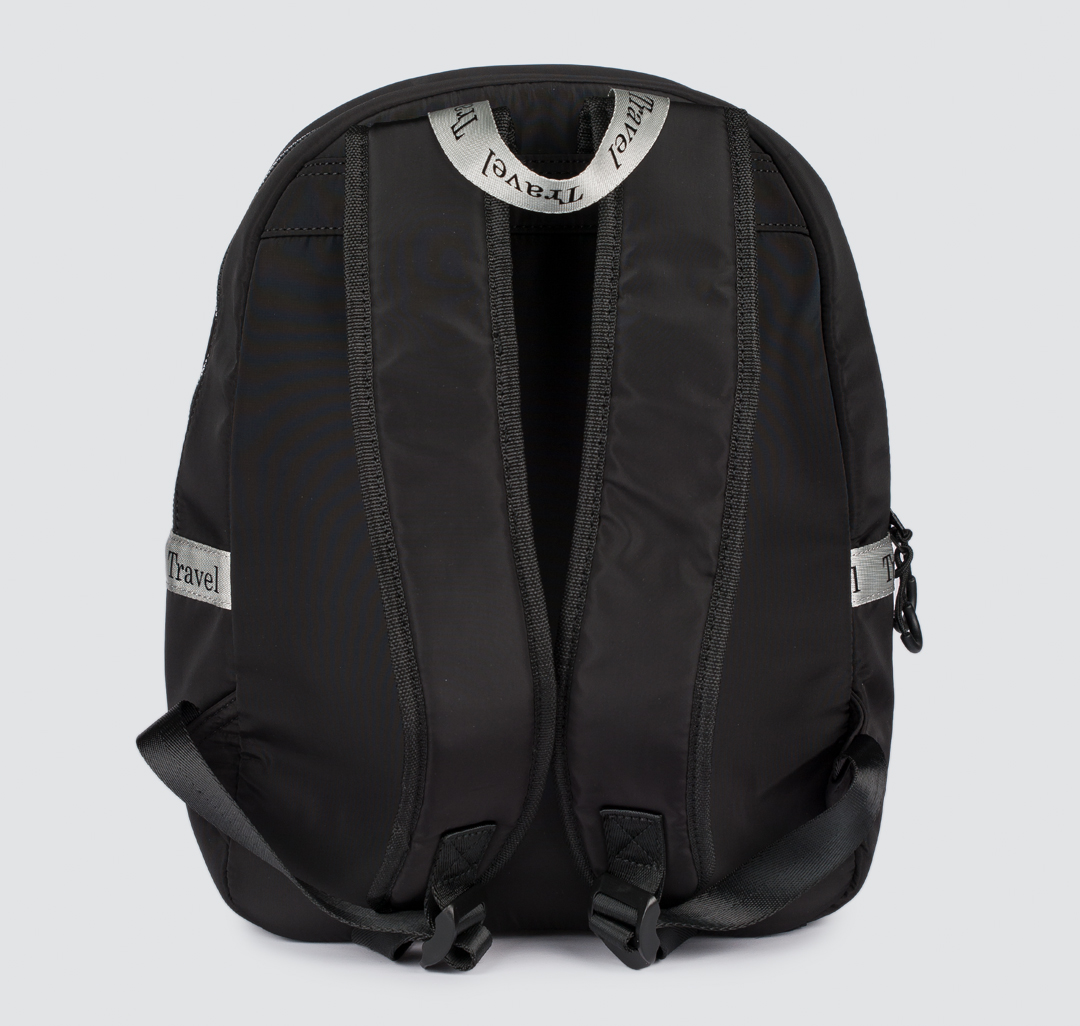 Текстильный женский рюкзак с цепью Мармалато, цвет Черный-белый #4