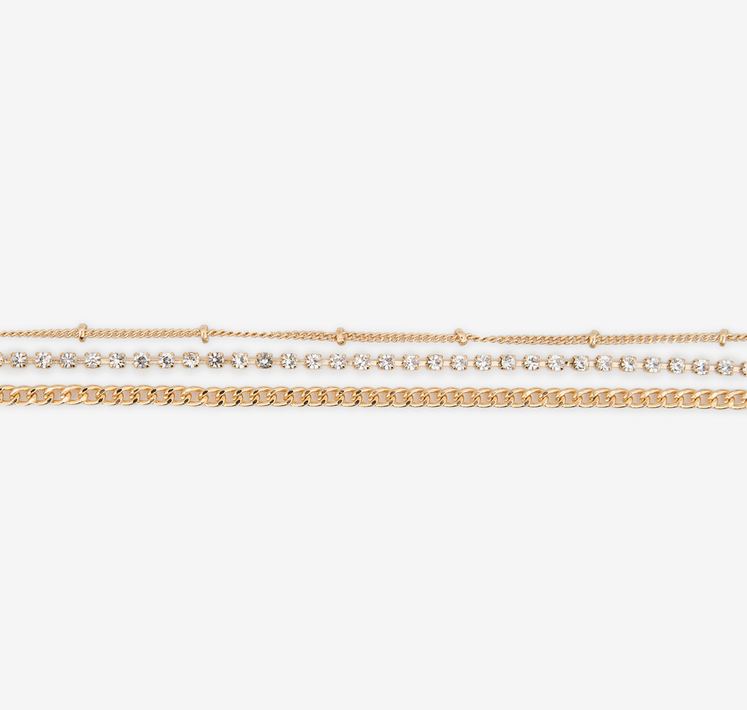 Набор браслетов (3 шт) Мармалато, цвет Золото-прозрачный #1