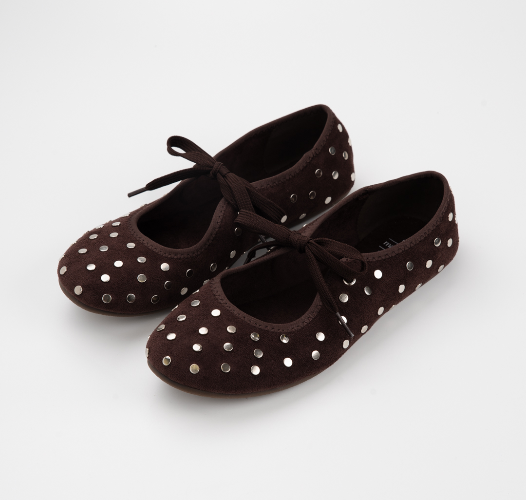 Балетки Мармалато, цвет коричневый-серебро #2