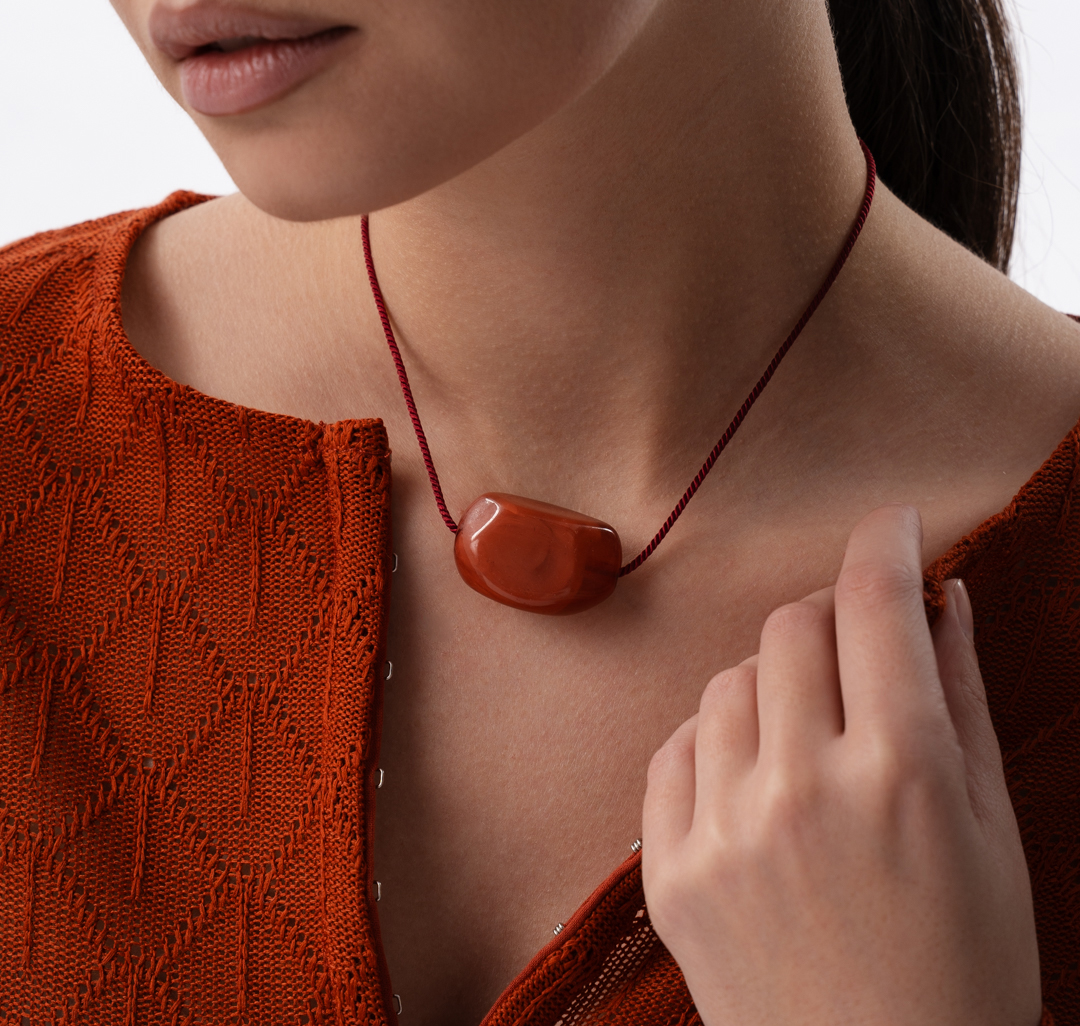 Колье Мармалато, цвет коричневый-розовый #1