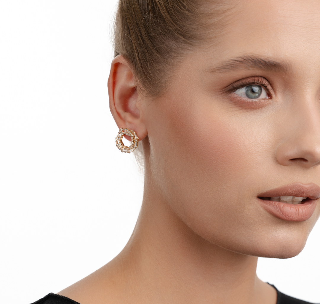 Серьги Мармалато, цвет Прозрачный-золото #4