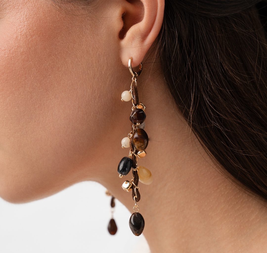 Серьги Мармалато, цвет коричневый-золото-мультиколор #1