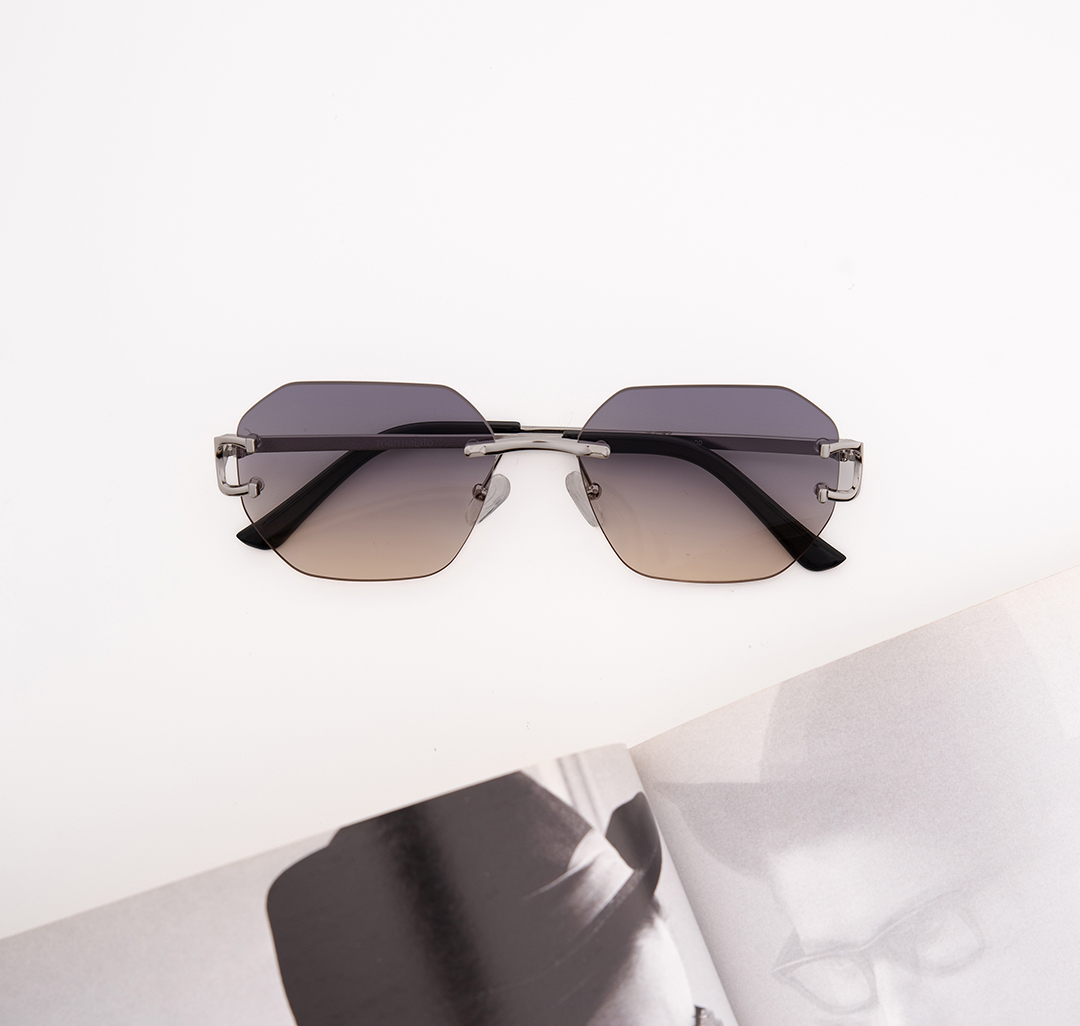 Очки солнцезащитные черные Мармалато, цвет Черный-бежевый-серебро #3