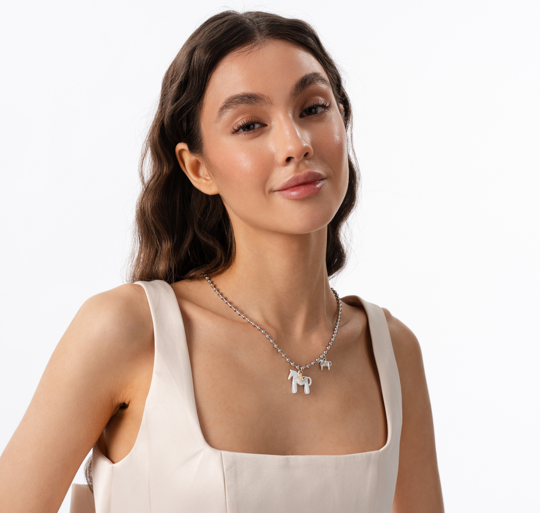 Колье Мармалато, цвет Серебро-молочный-золото #3