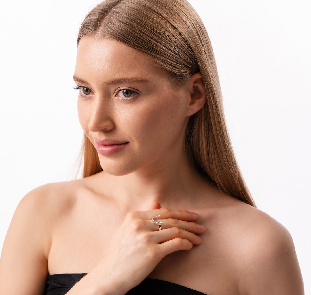 Кольцо Мармалато, цвет Белое серебро-прозрачный #2