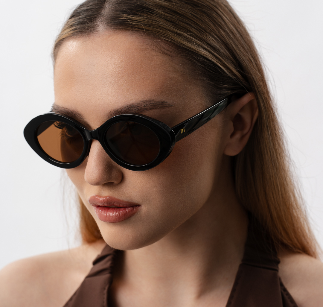 Очки с чехлом Мармалато, цвет черный-коричневый-золото #1