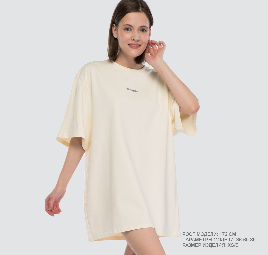 Платье-футболка Мармалато, цвет Молочный-черный #1