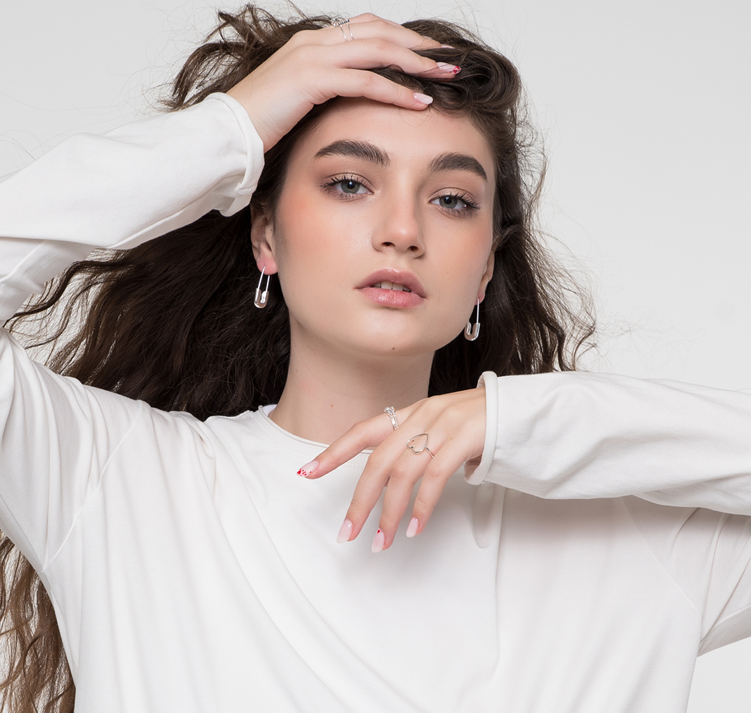 Набор серег (2 пары) Мармалато, цвет черный-белое серебро #2